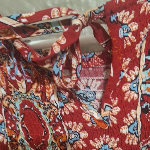 Red Patterned Women's Dress Size L - Picture 7 of 12